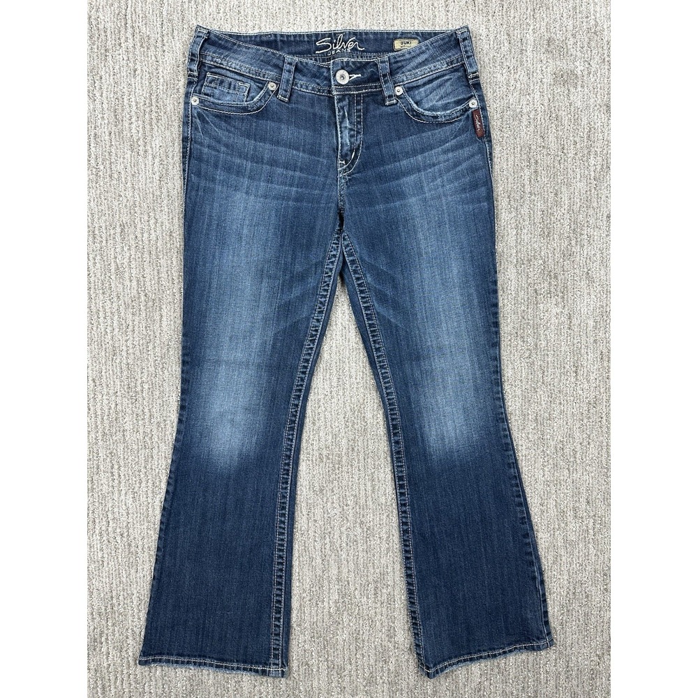 Silver Jeans Suki Slim Bootcut Women 32x29.5 Blue Whisker Denim Skate Streetwear